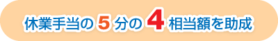 休業手当の5分の4相当額を助成