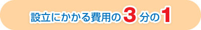 設立にかかる費用の3分の1